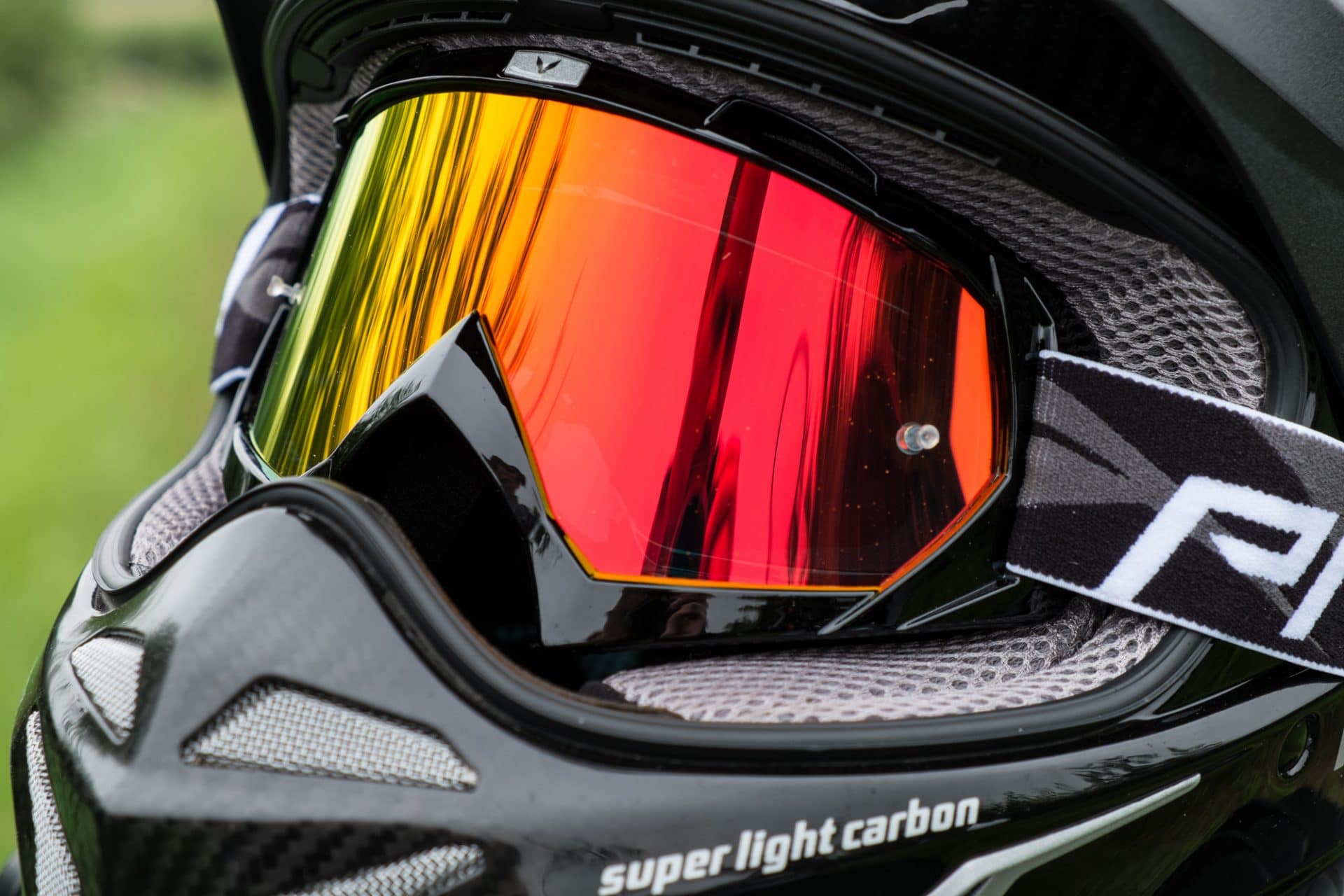 Two-X Race Masque de Cross Iridium Rouge Jaune Effet miroir - Lunettes Motocross Enduro Verre effet miroir Moto Lunettes Anti rayures lunettes de protection pour motocross 